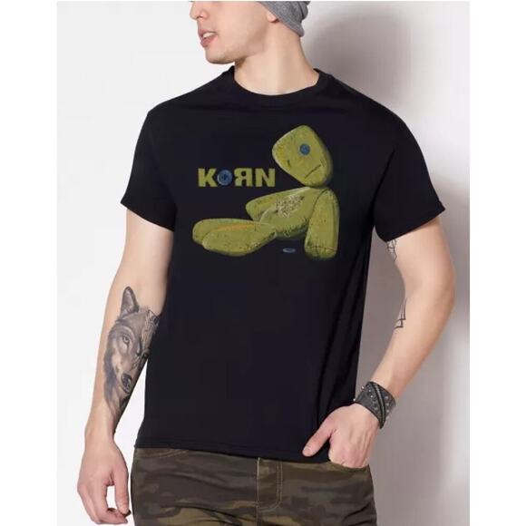 Korn Other - Korn Issues Album Art Ragdoll Graphic T-Shirt Black/Yellow Mens Size 2XL NWOT